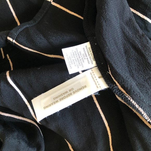 Ann Taylor Loft Black & Pink Striped Wrap Dress - Picture 7 of 9